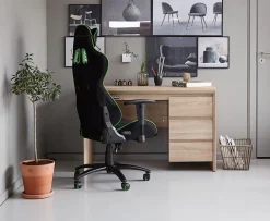 Gamestoel LAMBJERG zwart mesh/groen