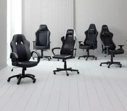 Gamestoel LERBJERG zwart/wit kunstleer