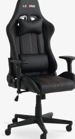 Gamestoel NIBE zwart kunstleer/rood