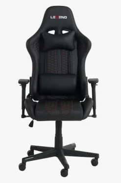 Gamestoel NIBE zwart kunstleer/rood