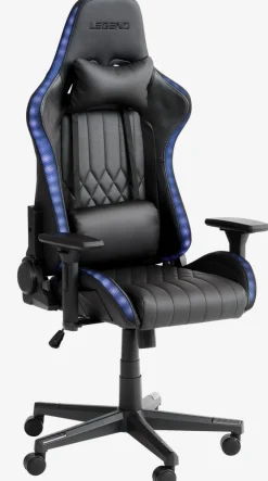 Gamestoel RANUM met LED zwart kunstleer/zwart