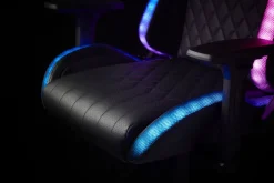 Gamestoel RANUM met LED zwart kunstleer/zwart