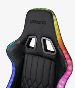 Gamestoel RANUM met LED zwart kunstleer/zwart