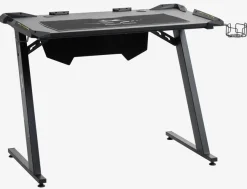 Gamingbureau LINDHOLM met LED en bekerhouder zwart