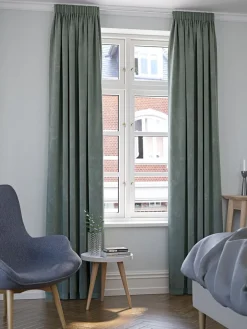 Gordijn ARA 1x140x300 verduisterend corduroy groen