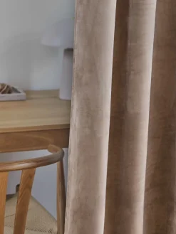 Gordijn AUSTRA 1x140x300 fluweel taupe