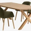 GRIBSKOV L230 tafel eiken + 4 ADSLEV stoelen olijfgroen