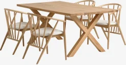 GRIBSKOV L180 tafel eiken + 4 ARNBORG stoelen eiken