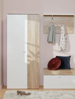 Halmeubel BELLE 2 deuren wit/eiken