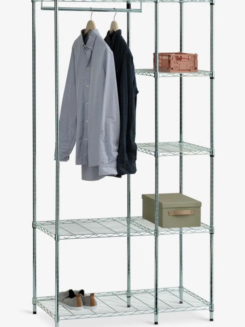 Halmeubel VINDINGE 4 schappen chroom