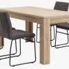 HASLUND L160 tafel eiken + 4 HAMMEL stoelen grijs