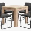 HASLUND L80/160 tafel eiken + 4 HAMMEL stoelen grijs