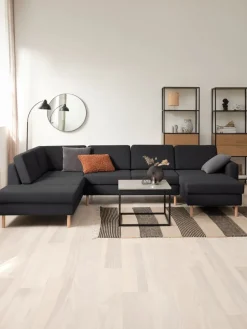 Hoekbank SVALBARD links donkergrijs