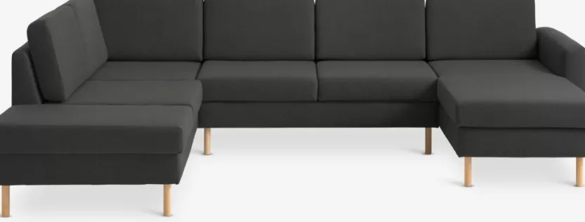 Hoekbank SVALBARD links donkergrijs