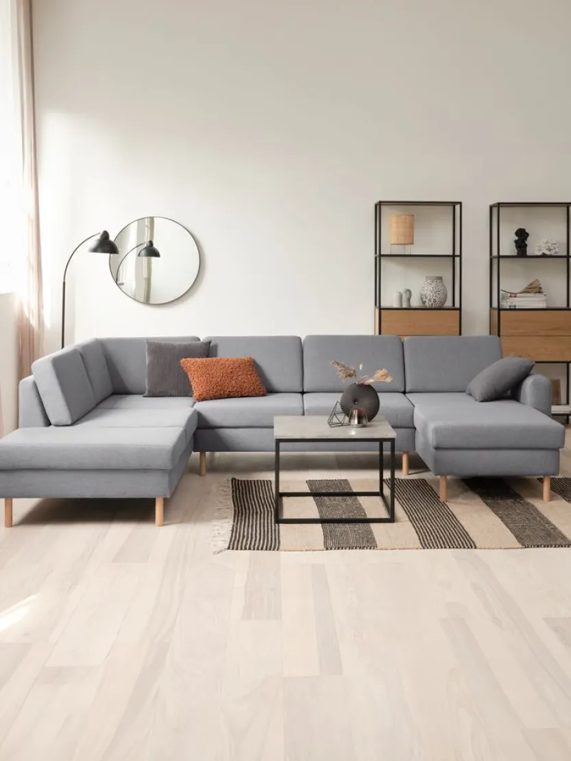 Hoekbank SVALBARD links lichtgrijs