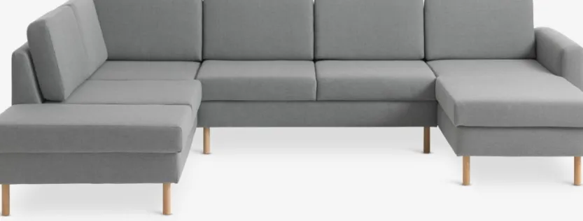 Hoekbank SVALBARD links lichtgrijs