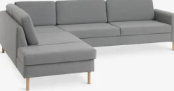 Hoekbank SVALBARD open einde links lichtgrijs