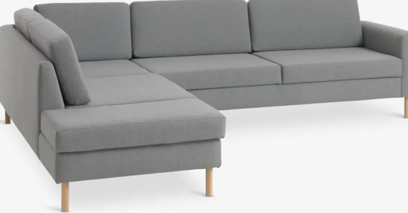 Hoekbank SVALBARD open einde links lichtgrijs