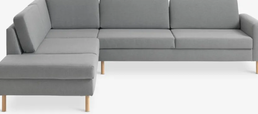 Hoekbank SVALBARD open einde links lichtgrijs