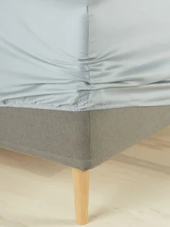 Hoeslaken TINE satijn 90x200x35 lichtgrijs