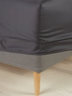 Hoeslaken TINE satijn 90x200x35 grijs