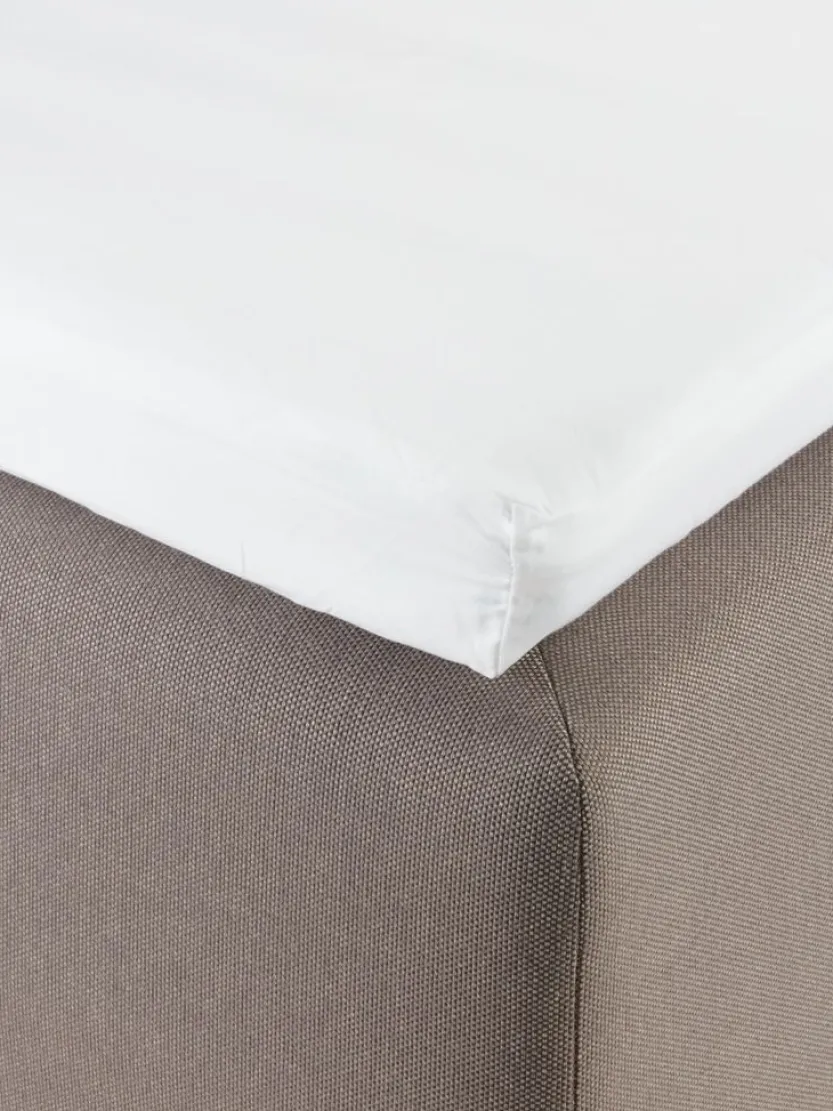 Hoeslaken topmatras ELIN satijn 90x200x6-10 wit