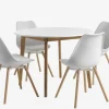 JEGIND Ø105 tafel wit + 4 KASTRUP stoelen wit