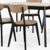 JEGIND L130 tafel eiken/zwart + 4 JEGIND stoelen eiken/zwart