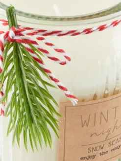 Kaars AMMONIT Ø10xH10 wit met decoratie