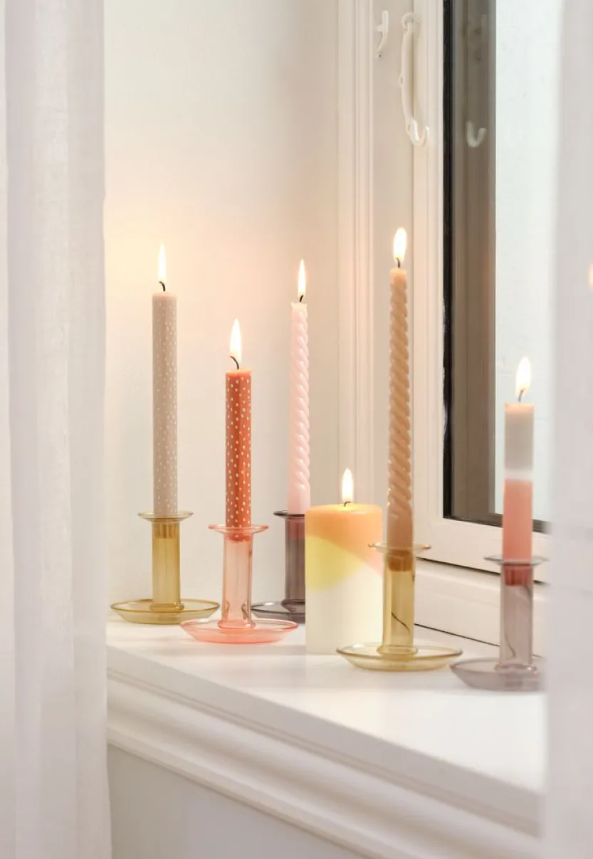 Kaars BALDUR H25cm kaki 4 stuks