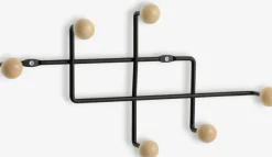 Kapstok GAMBY 6 haken naturel/zwart