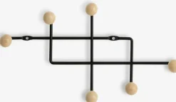 Kapstok GAMBY 6 haken naturel/zwart