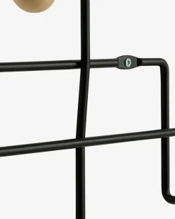 Kapstok GAMBY 6 haken naturel/zwart