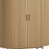 Kast LYNGVIG 90 cm 2 tambour deuren naturel eiken