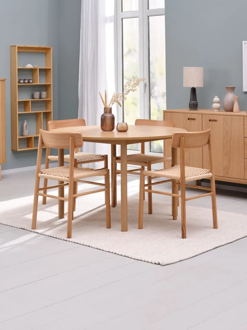 Kast LYNGVIG 90 cm 2 tambour deuren naturel eiken