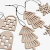 Kerstdecoratie BESTLA 6 stuks naturel