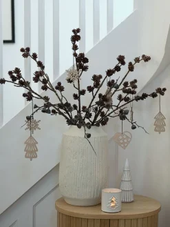 Kerstdecoratie BESTLA 6 stuks naturel