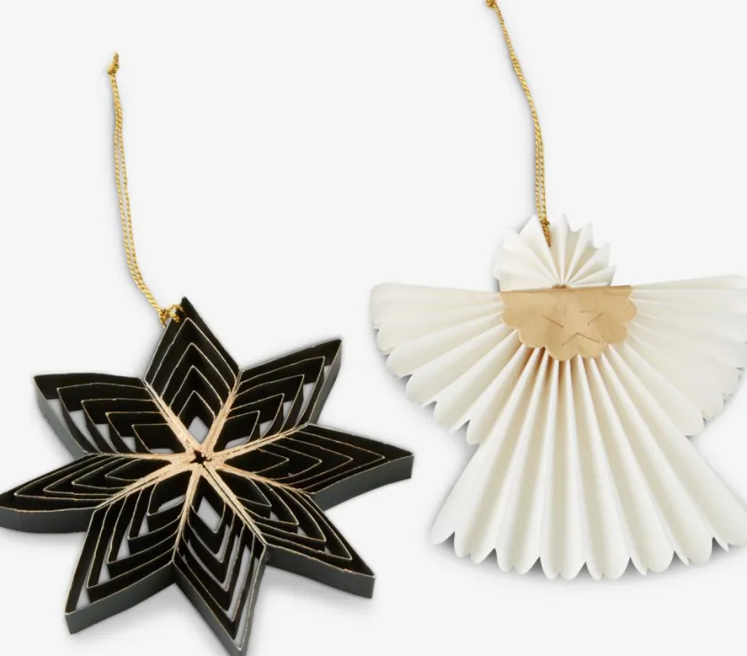 Kerstdecoratie EILAT 2 stuks papier