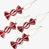Kerstdecoratie VERDIT B10xH3cm 4 stuks rood/wit