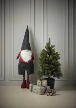 Kerstelf HALM H80-120cm rood/grijs