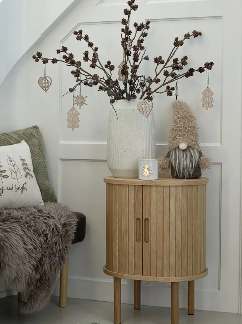 Kerstelf LARVIKIT B13xL20xH41cm beige en bruin