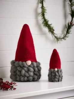 Kerstelf MUGGLESTEN H31cm grijs