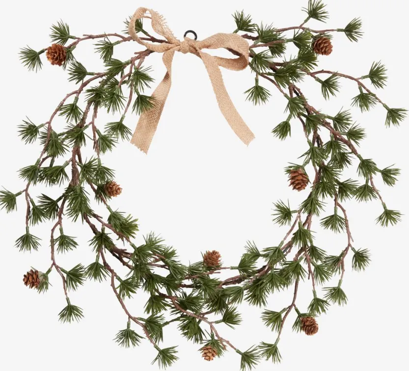 Kerstkrans BELI Ø45xH4cm dennenappels groen