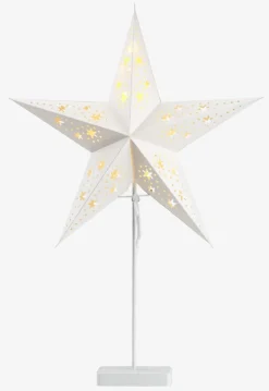 Kerstster GULDTOP Ø43xH66cm wit met LED