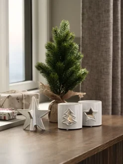 Kerstster RAV B11xL12xH11cm steengoed wit