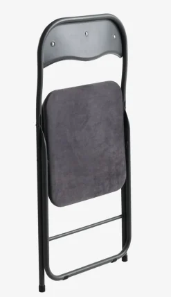 Klapstoel VOEL fluweel donkergrijs