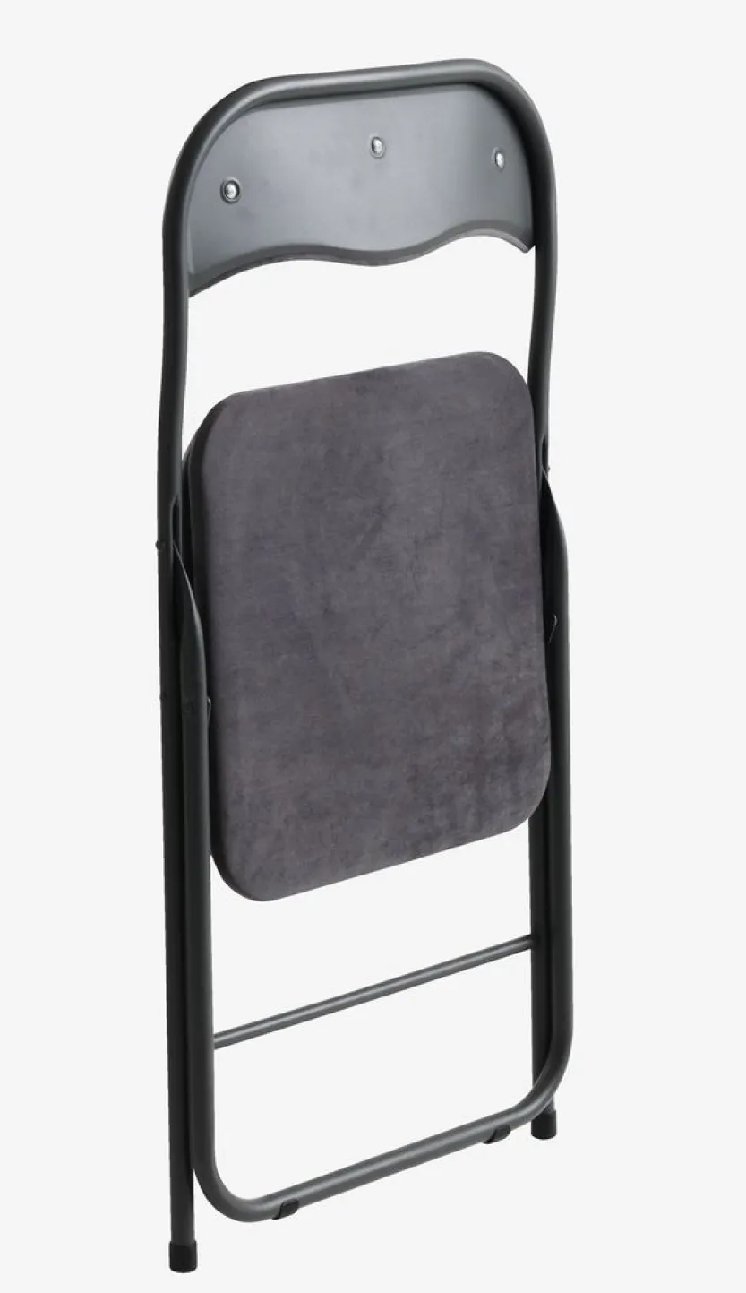 Klapstoel VOEL fluweel donkergrijs