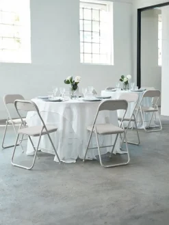 Klapstoel VOEL lichtzandkleurige stof