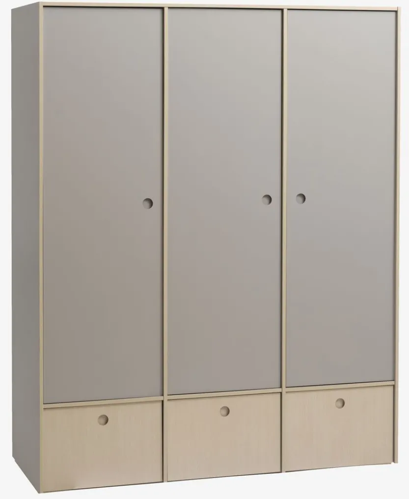 Kledingkast ANNISSE 160x200 3 deuren grijs/naturel