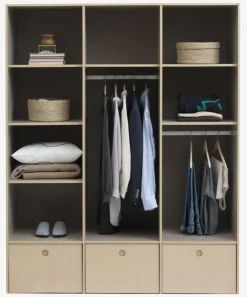 Kledingkast ANNISSE 160x200 3 deuren grijs/naturel